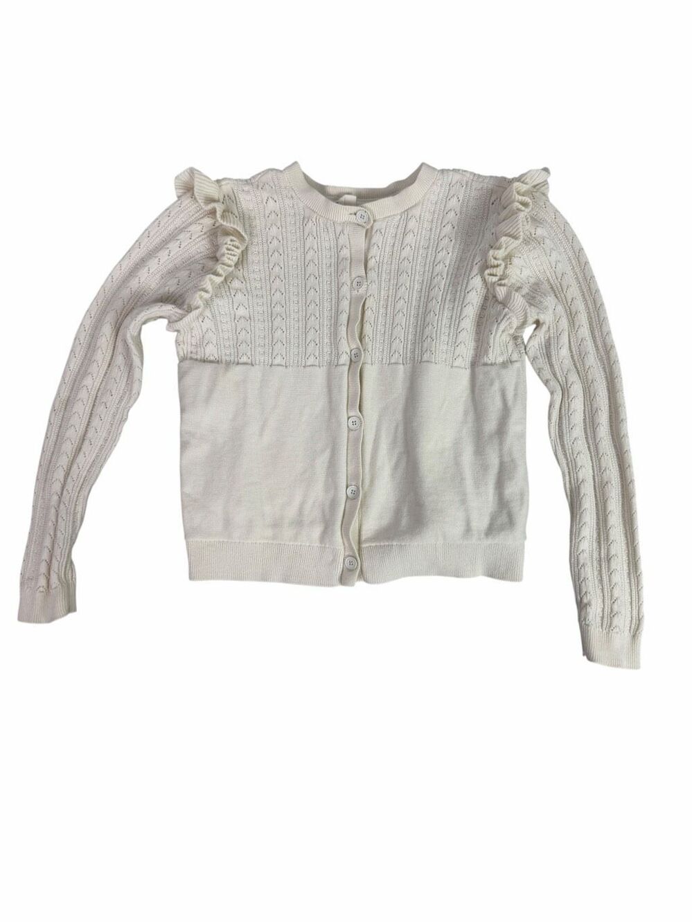 Gap Cream size 6-7 Pointelle Cotton Cardigan
